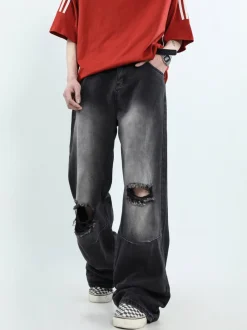 Outlet Vintage Washed Ripped Jeans Jeans