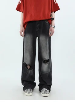 Outlet Vintage Washed Ripped Jeans Jeans