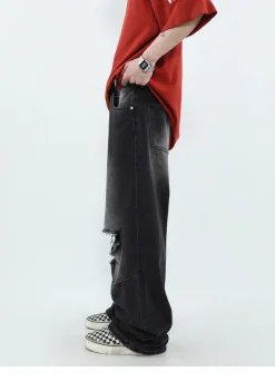 Outlet Vintage Washed Ripped Jeans Jeans