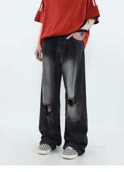Outlet Vintage Washed Ripped Jeans Jeans
