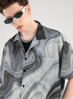 Fashion Marble Button Up Shirt Shirts