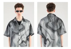 Fashion Marble Button Up Shirt Shirts