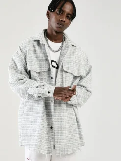 Discount Raw Edge Tweed Flannel Shirts | Jackets