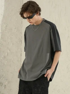 Discount Two-Tone Spliced Tee T-Shirts