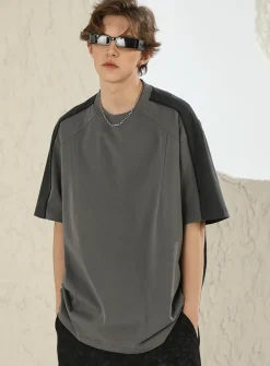 Discount Two-Tone Spliced Tee T-Shirts