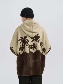 Best "King Palm" Knit Hoodie Hoodies
