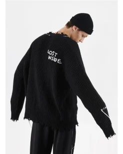 Sale "Lost Inside" Distressed Knit Sweater Sweaters