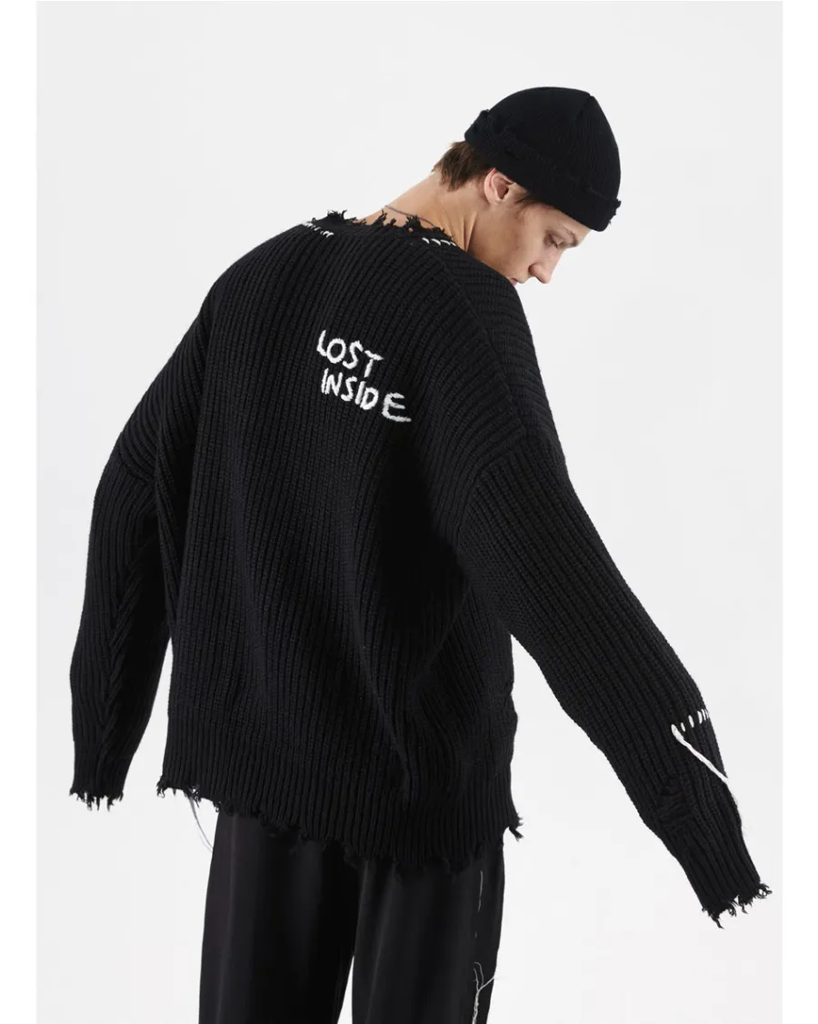 Sale "Lost Inside" Distressed Knit Sweater Sweaters