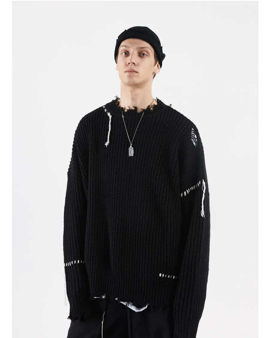 Sale "Lost Inside" Distressed Knit Sweater Sweaters