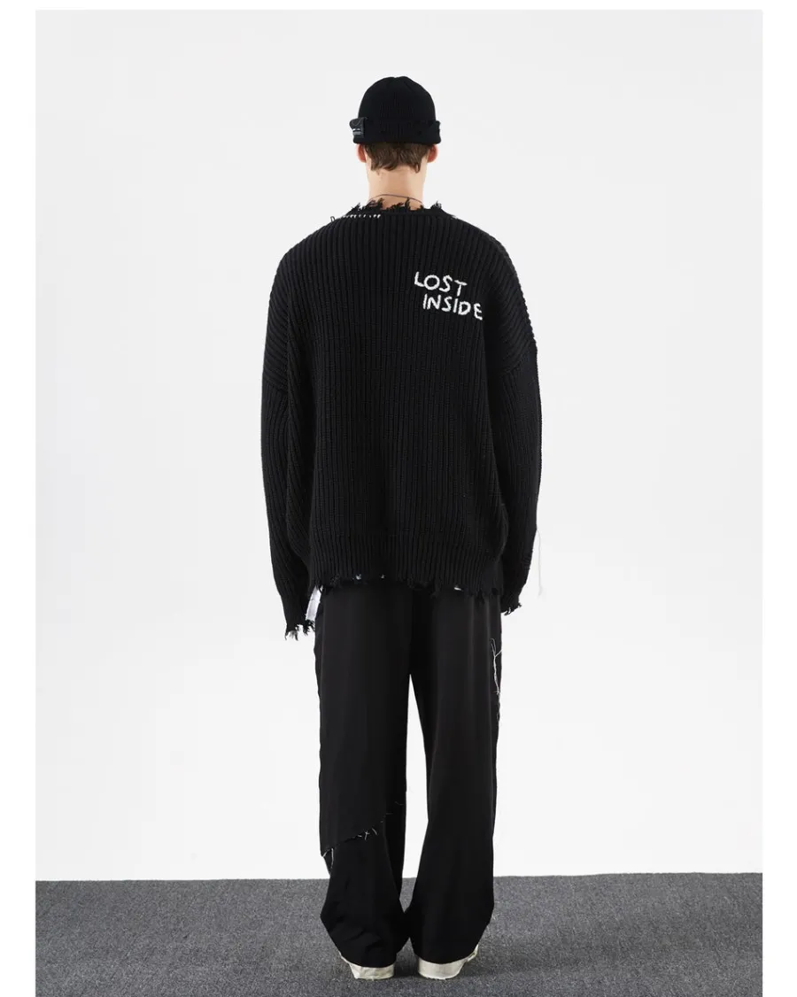Sale "Lost Inside" Distressed Knit Sweater Sweaters