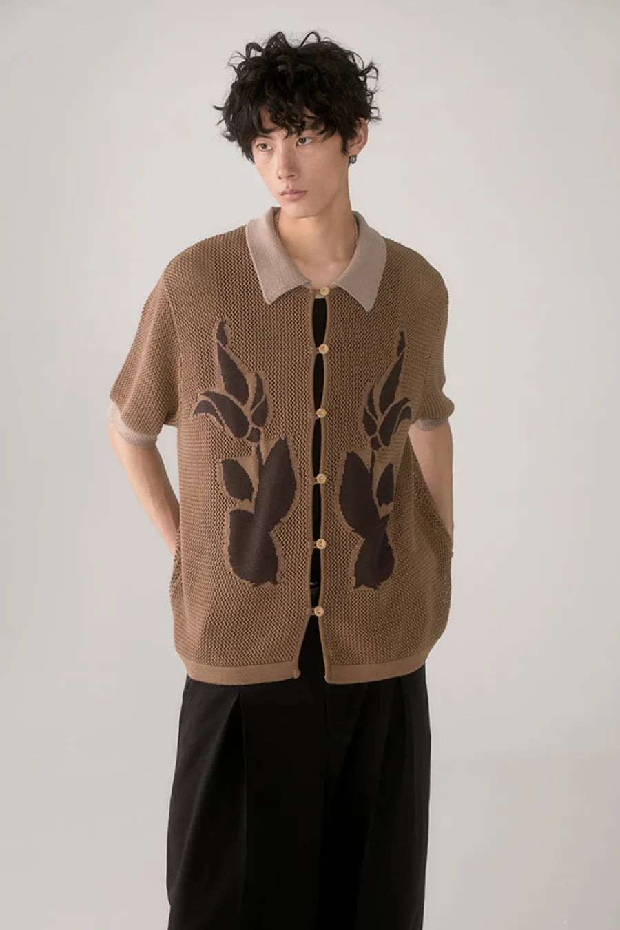 Outlet PHYSBOY Retro Leaf Crochet Button-Up Shirts