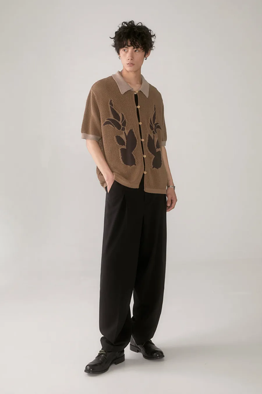 Outlet PHYSBOY Retro Leaf Crochet Button-Up Shirts