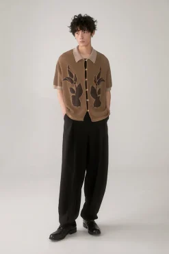 Outlet PHYSBOY Retro Leaf Crochet Button-Up Shirts