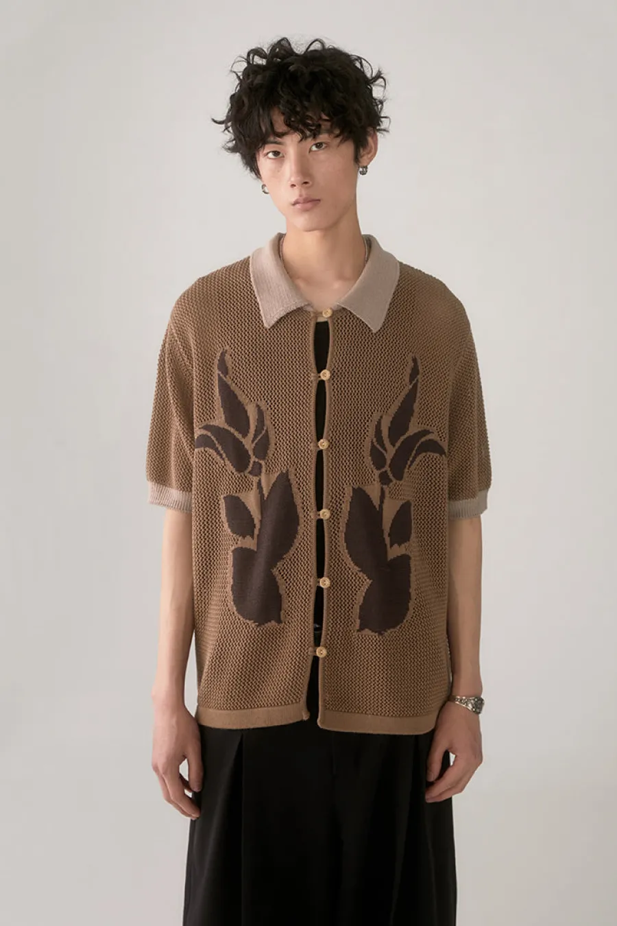 Outlet PHYSBOY Retro Leaf Crochet Button-Up Shirts