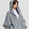 Hot Mohair Double Zipped Hooded Sweater Sweaters | Jackets