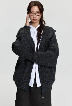 Hot Mohair Double Zipped Hooded Sweater Sweaters | Jackets
