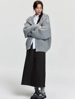 Hot Mohair Double Zipped Hooded Sweater Sweaters | Jackets