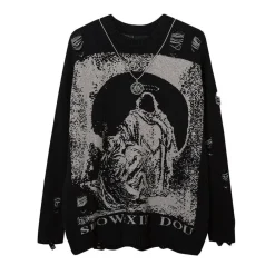 Discount Reaper Ripped Knit Sweater Sweaters