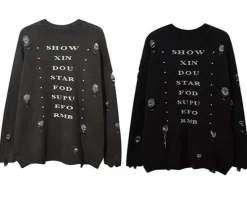 Discount Reaper Ripped Knit Sweater Sweaters