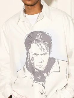 Outlet Portrait Button Long Sleeve Shirts