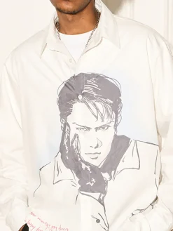 Outlet Portrait Button Long Sleeve Shirts