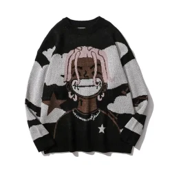 Best “Smile” Anime Knit Sweater Sweaters