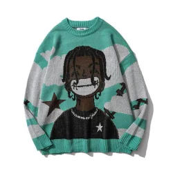 Best “Smile” Anime Knit Sweater Sweaters