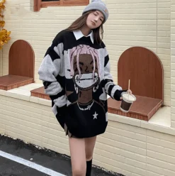 Best “Smile” Anime Knit Sweater Sweaters