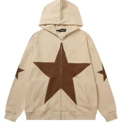 Online Star Patch Jacket Hoodies