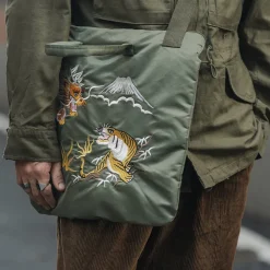 Online Vintage Style "Yokosuka" Embroidered Nylon Bag Accessories