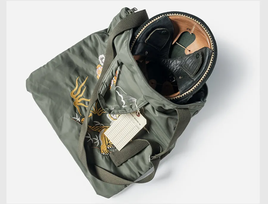 Online Vintage Style "Yokosuka" Embroidered Nylon Bag Accessories