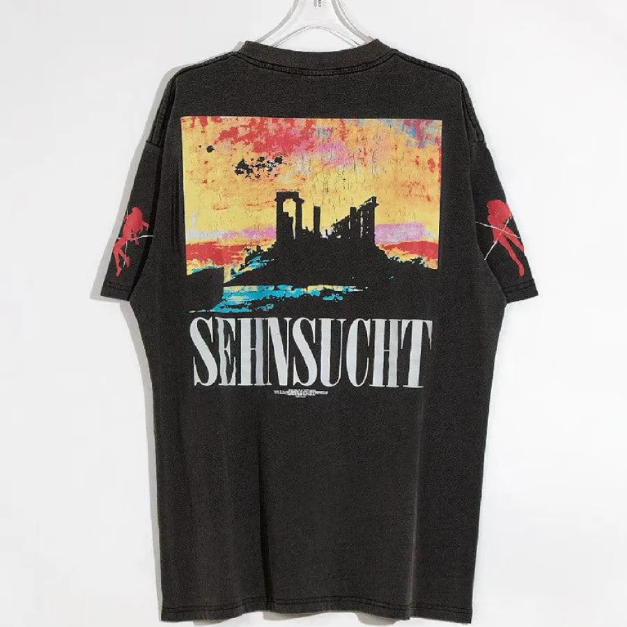 New Vintage Washed "Asuka Sehnsucht" Oversized Tee T-Shirts