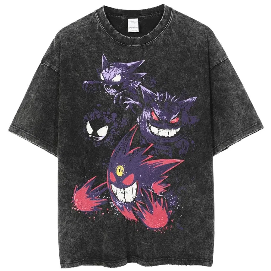 Outlet Vintage Washed "Ghosts" Oversized Tee T-Shirts