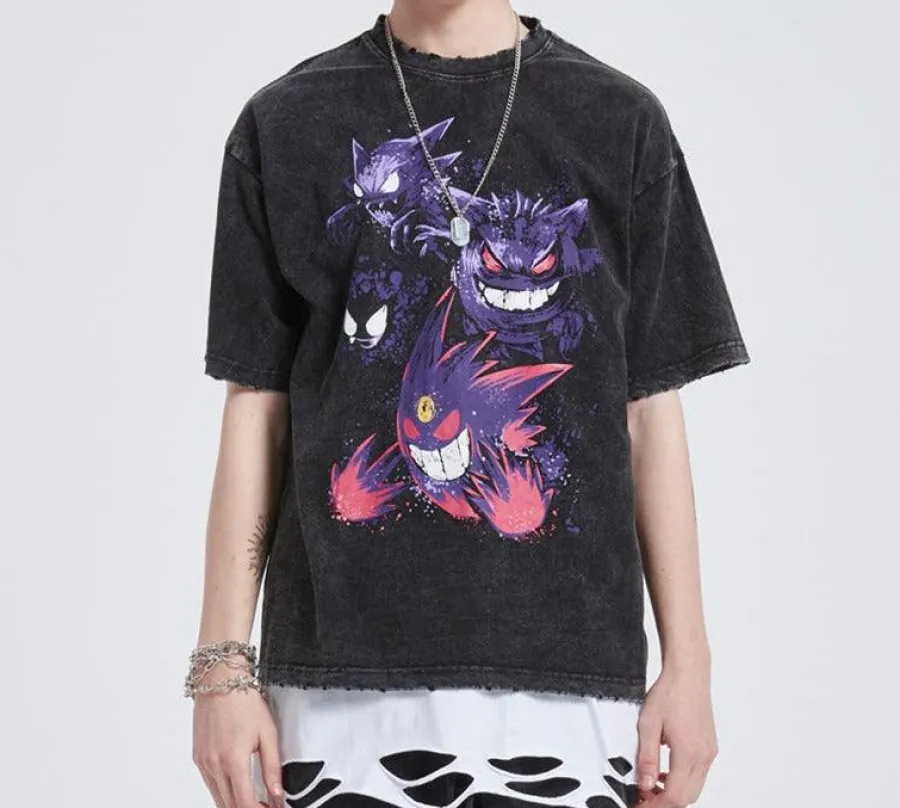 Outlet Vintage Washed "Ghosts" Oversized Tee T-Shirts