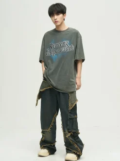 New Raw Edge Star Stitched Jeans Jeans