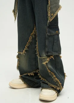 New Raw Edge Star Stitched Jeans Jeans